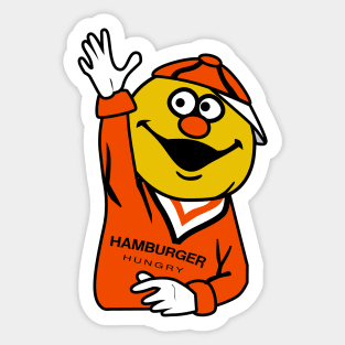 Red Barn Restaurant Hamburger Hungry Bun Character Sticker